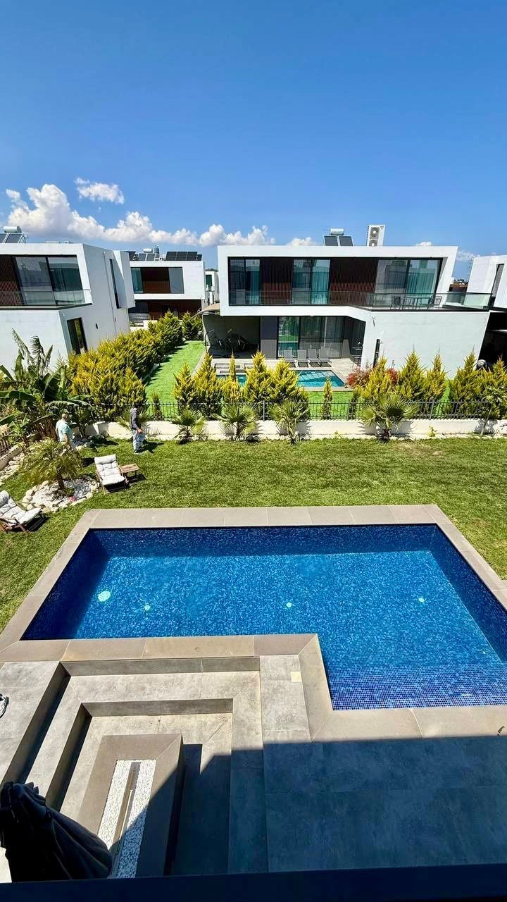 View of the pool and garden from the upper floor